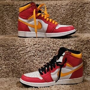 Nike Red and Yellow High-Top Sneakers